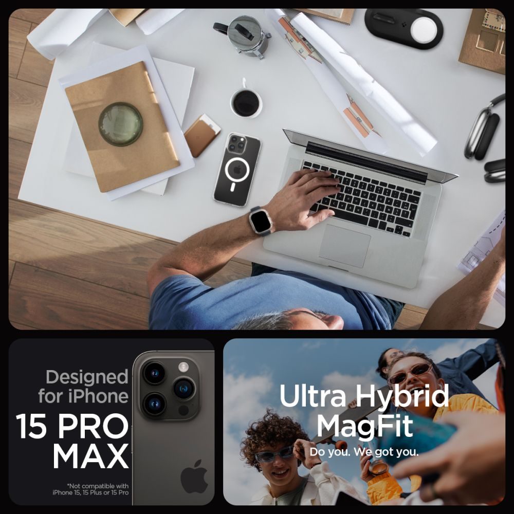 Spigen Ultra Hybrid Mag S MagSafe, IPhone 15 Pro Max, Bílý