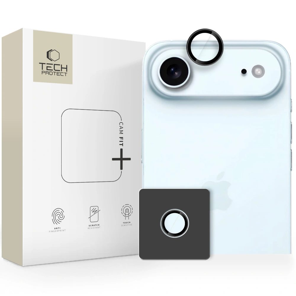 Levně Tech-Protect Camring Fit+, sklíčko pro čočku fotoaparátu, iPhone Air, černé