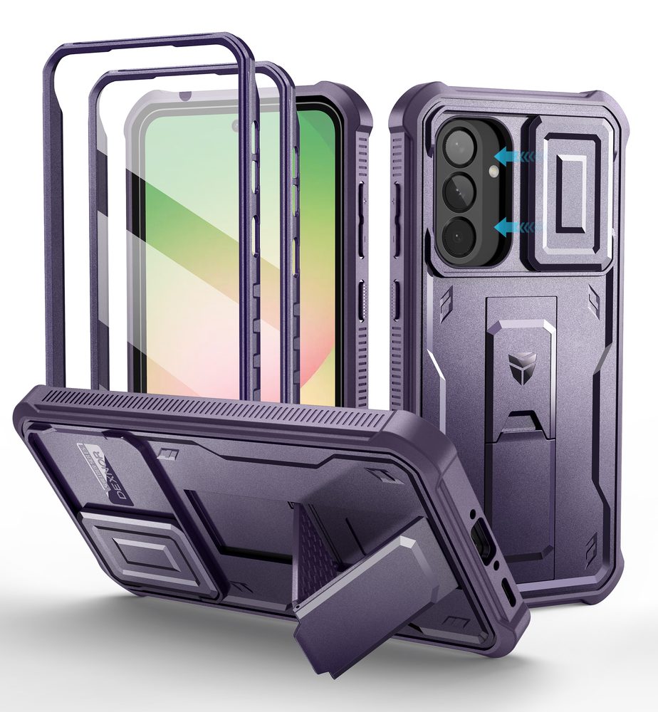 Levně Dexnor 360 Kickstand Camprotector obal Samsung Galaxy A56, fialový