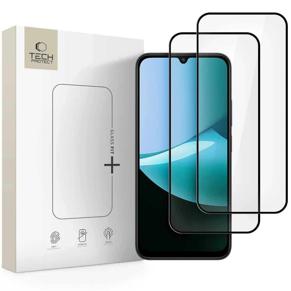 Levně Tech-Protect Tvrzené sklo Fit+ Xiaomi Redmi 15C / Poco C85, černé, 2 kusy