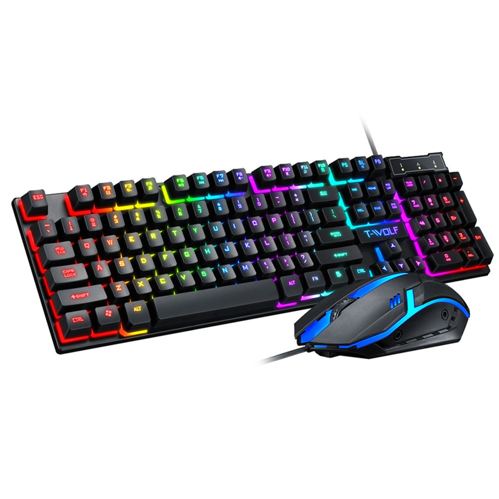 Levně Herní set T-WOLF TF200, RGB klávesnice + podsvícená myš
