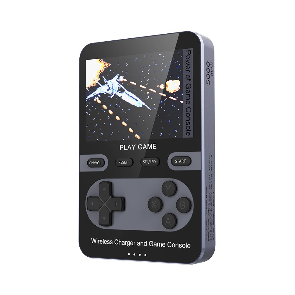 2v1 Herní retro konzole s MagSafe powerbankou, 5000 mAh, 15W bezdrátovým nabíjením, šedá