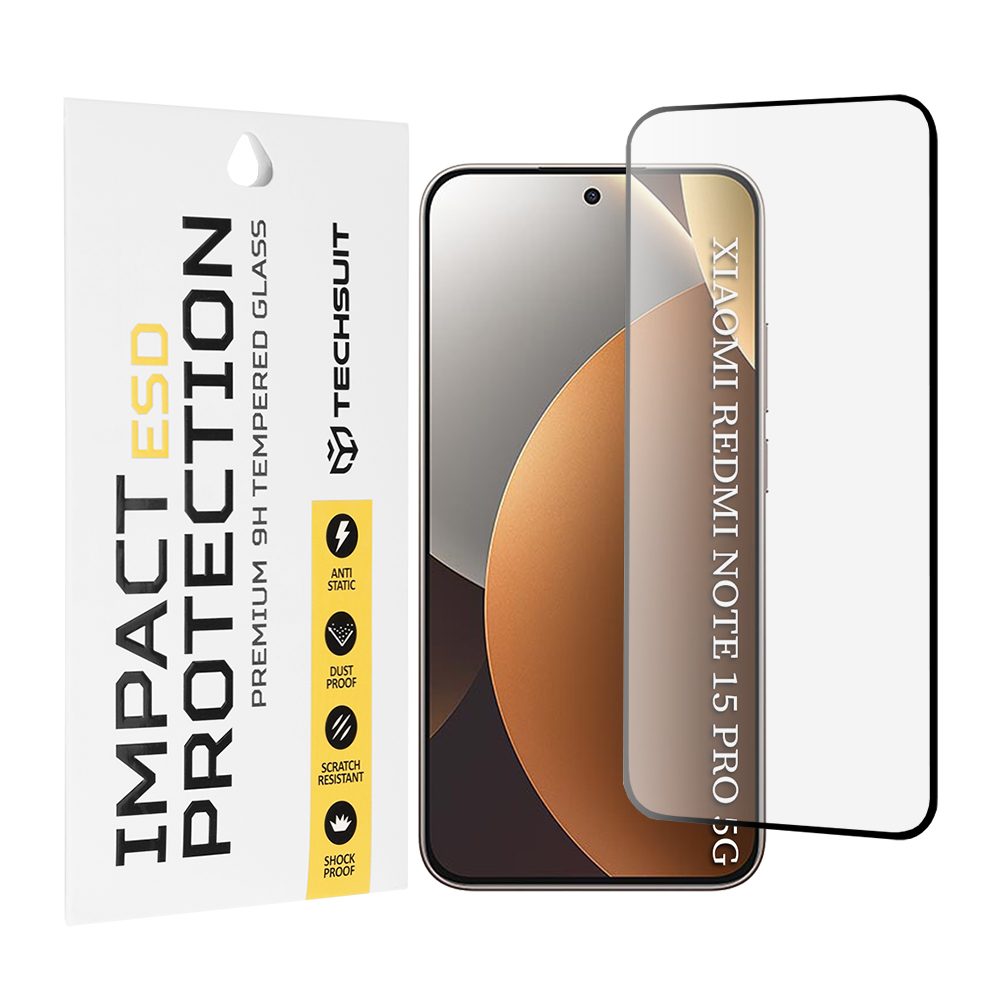 Techsuit ESD Tvrzené sklo, Xiaomi Redmi Note 15 Pro 5G, černé