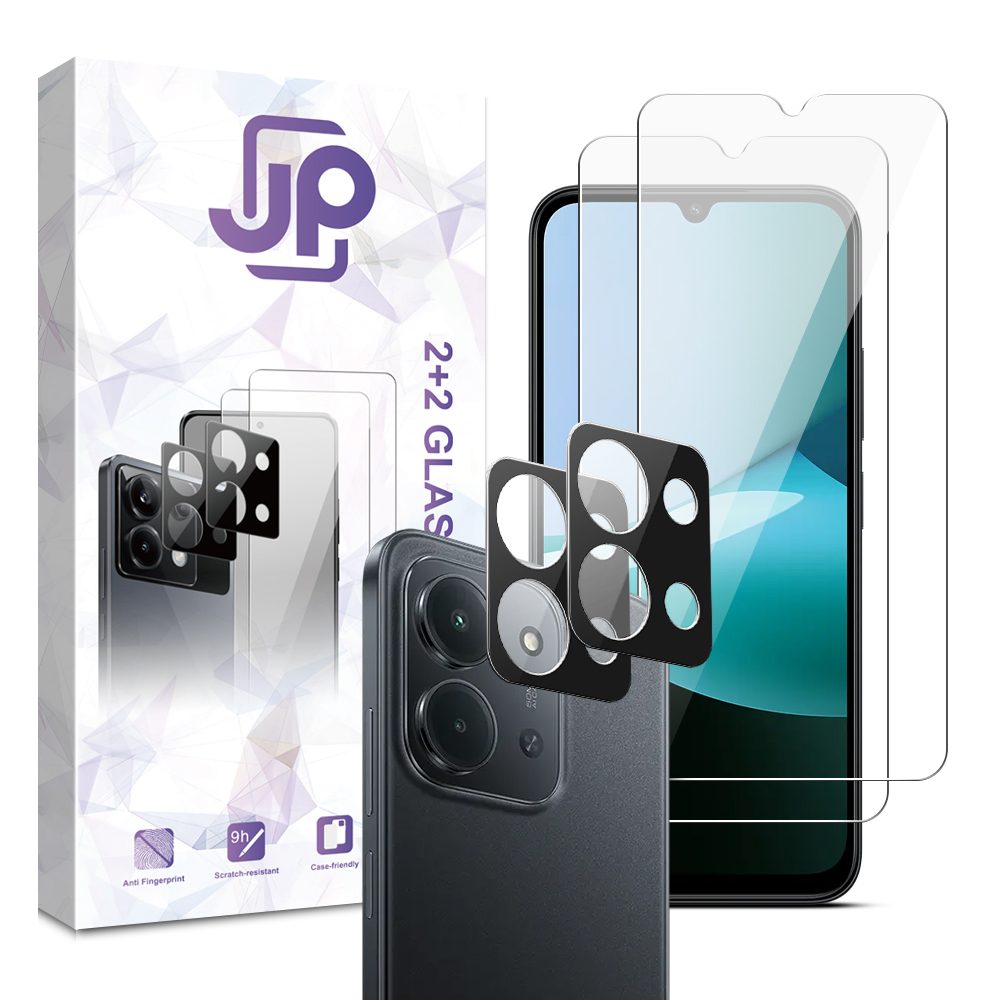 Levně JP Combo pack, Sada 2 tvrzených skel a 2 sklíček na fotoaparát, Xiaomi Redmi 15C