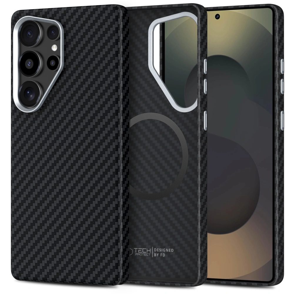 Levně Tech-Protect Ion Carbon MagSafe, Samsung Galaxy S25 Ultra, černo-stříbrný