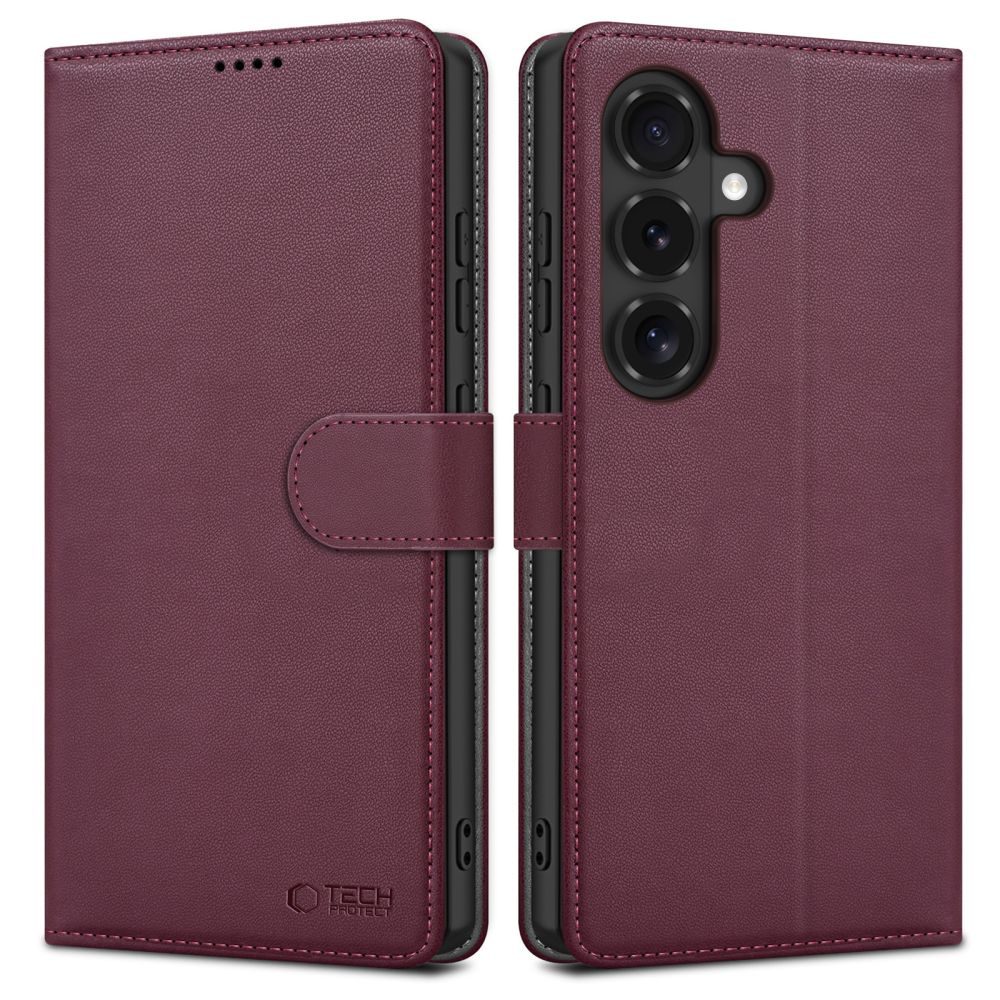 Husa tip portofel Tech-Protect Wallet, Samsung Galaxy S26 FE, vișinie