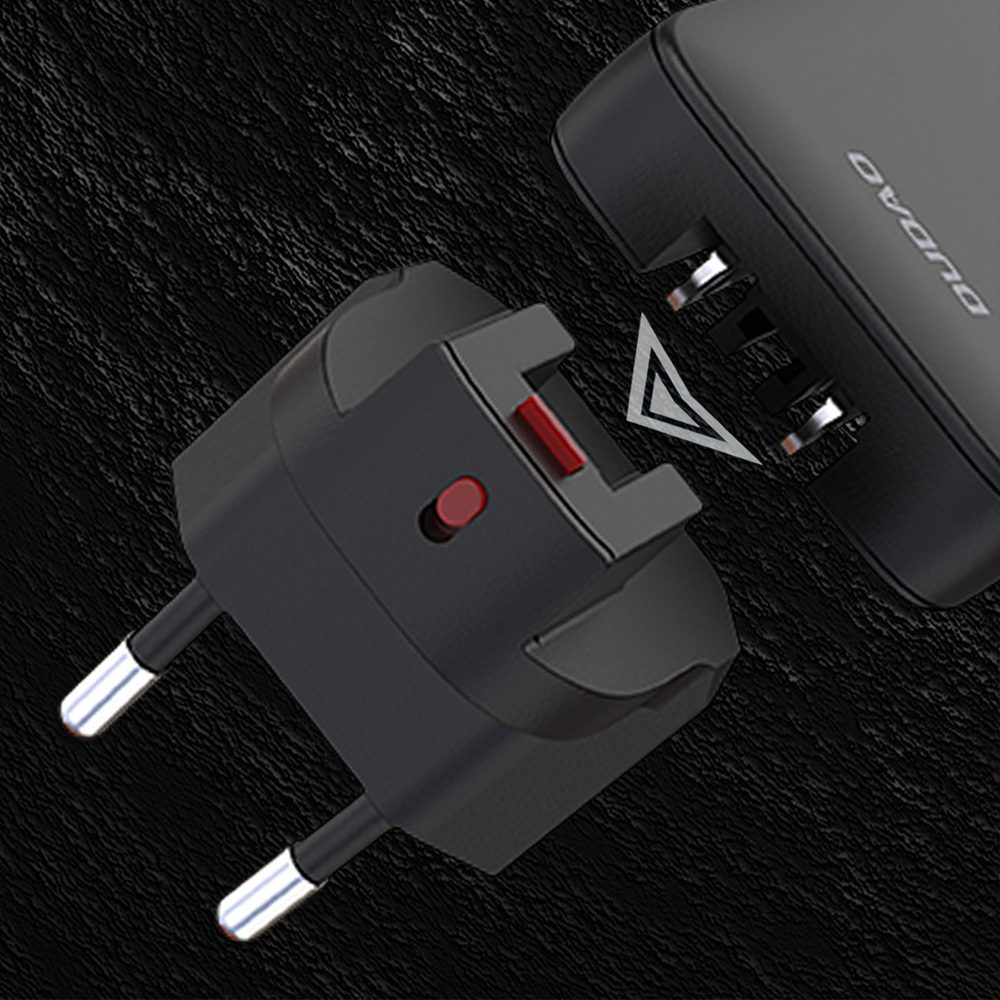 Dudao A65Q cestovná nabíjačka USB-A + USB-C, 65W GaN PD, čierna
