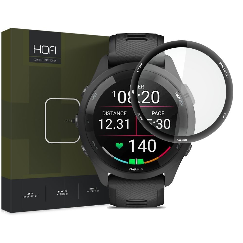 Hofi Hybrid Pro+ Edzett üveg, Garmin Forerunner 265S, Fekete