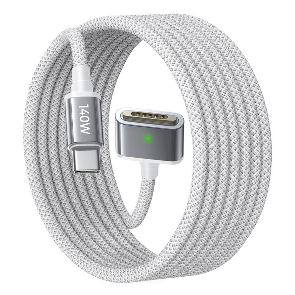 Levně Lisen Datový kabel USB-C - MagSafe 3 pro MacBook, 140 W, 2 m, stříbrný