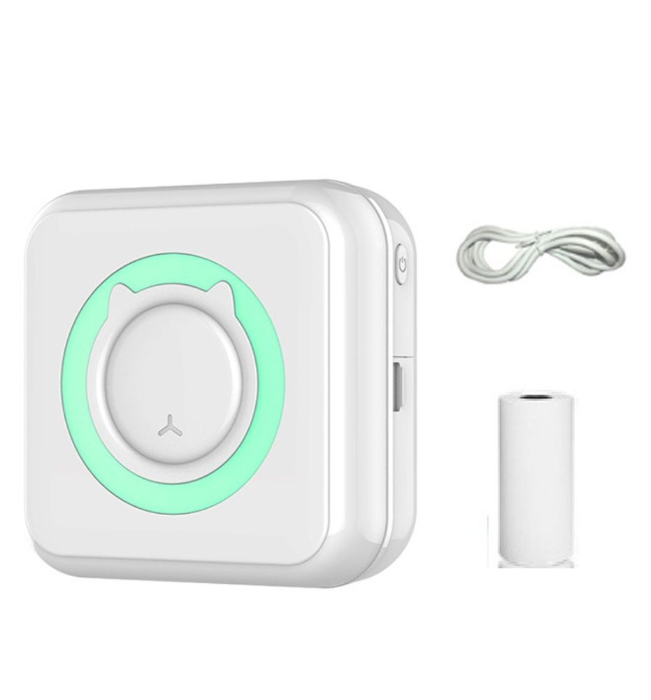 Levně Mini Bluetooth bezinkoustová termotiskárna do kapsy, bílá