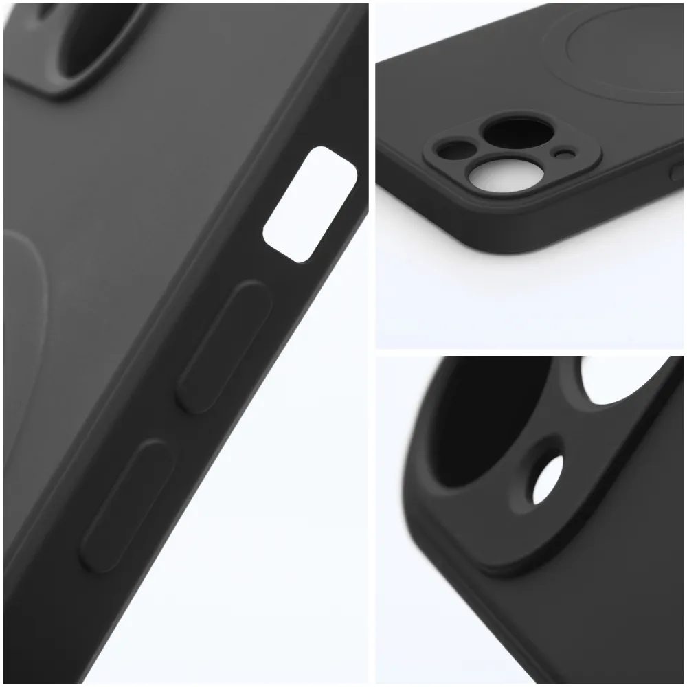 Husă Silicone Mag Cover, IPhone 12 Pro, Neagră