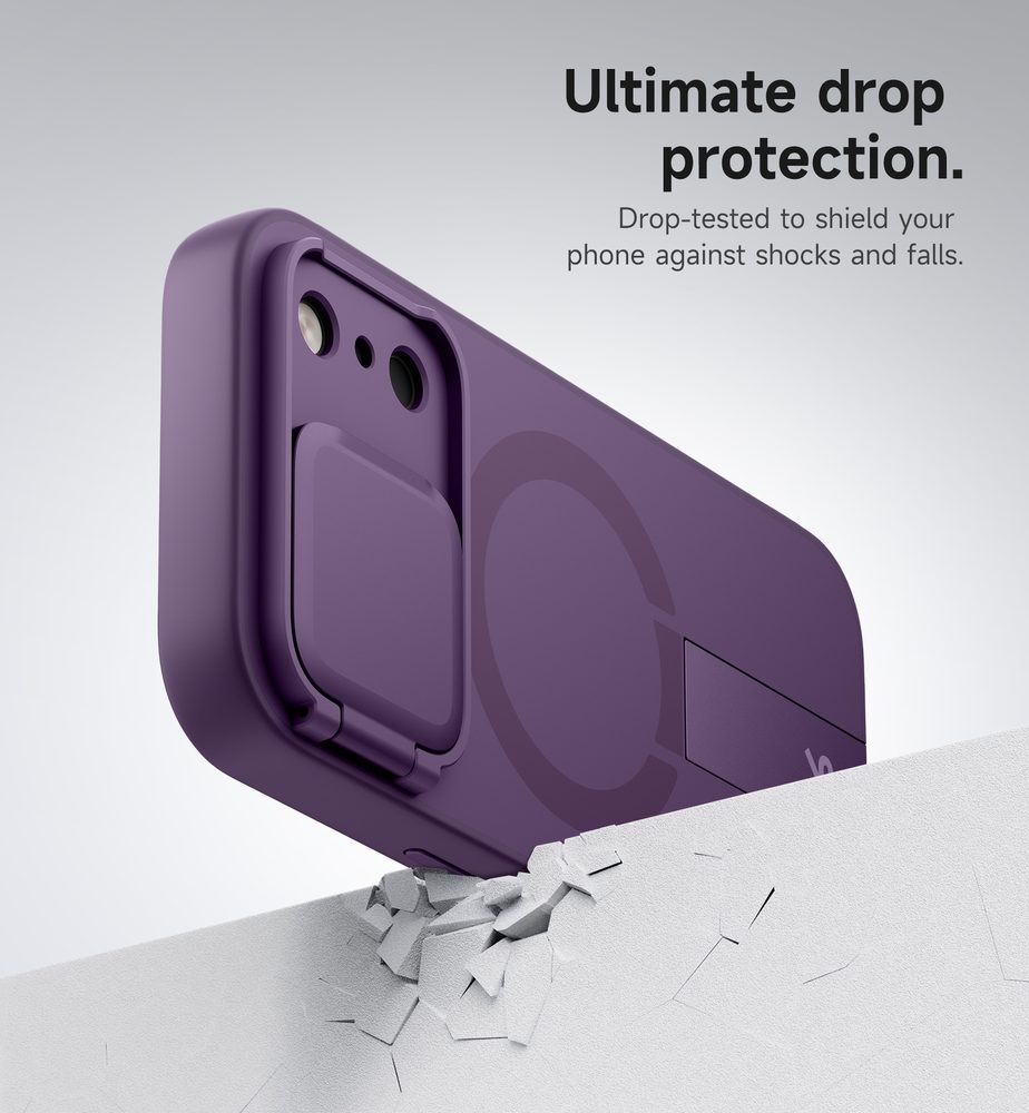 Suritch MagSafe Kickstand Camprotector obal iPhone 17 Pro Max, fialový