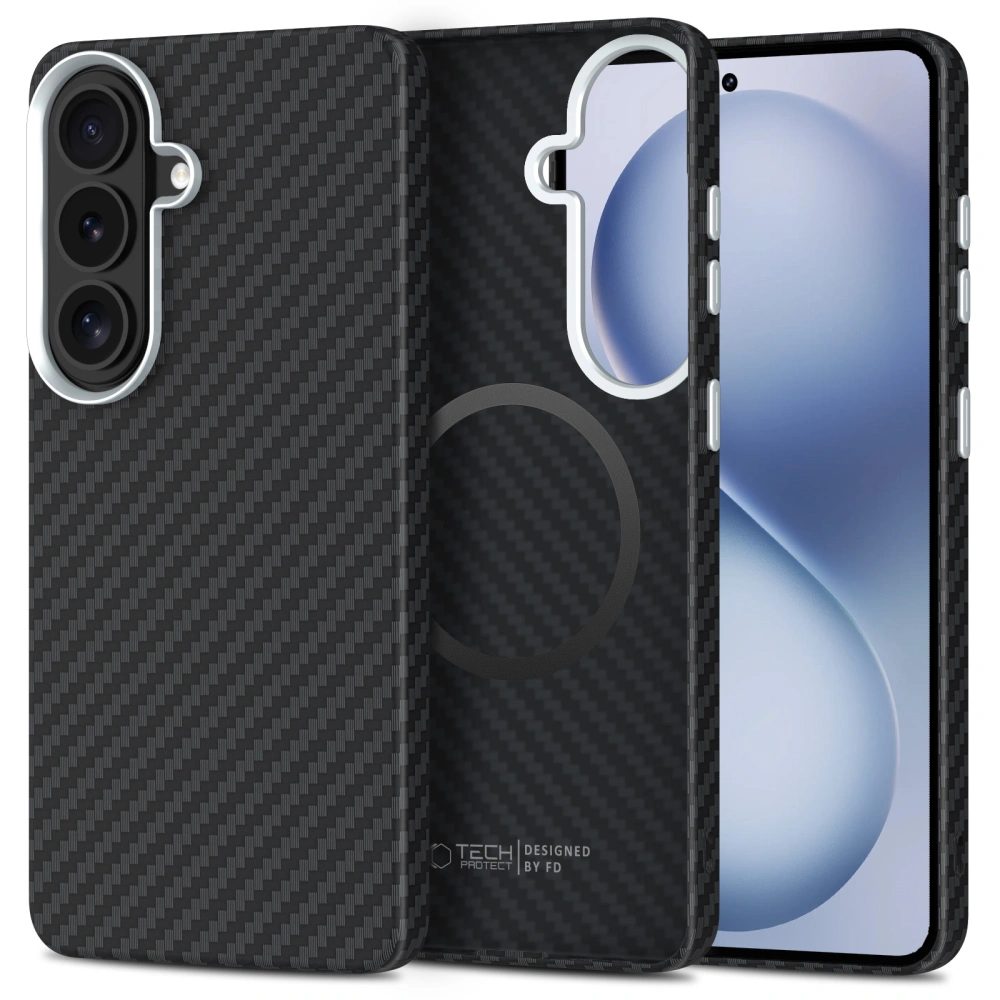 Levně Tech-Protect Ion Carbon MagSafe, Samsung Galaxy S26, černo-stříbrný