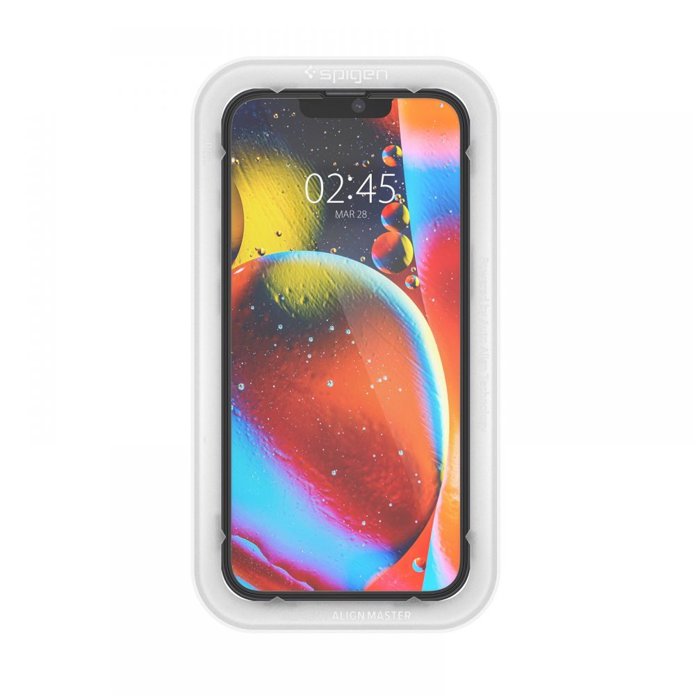 Spigen ALM Glass FC Edzett üveg 2 Db, IPhone 13 / 13 Pro, Fekete