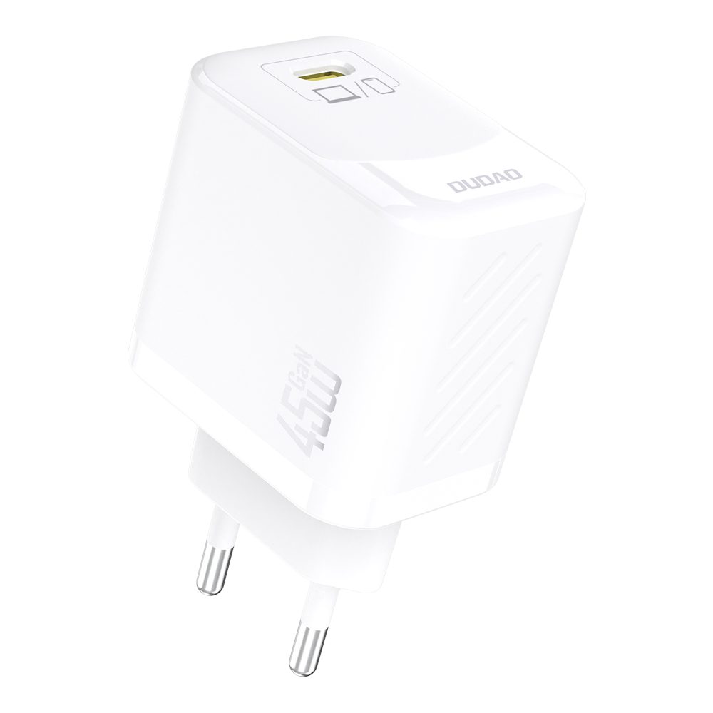 Dudao A28C nabíjačka USB-C + kábel USB-C - USB-C, 45W GaN, biela