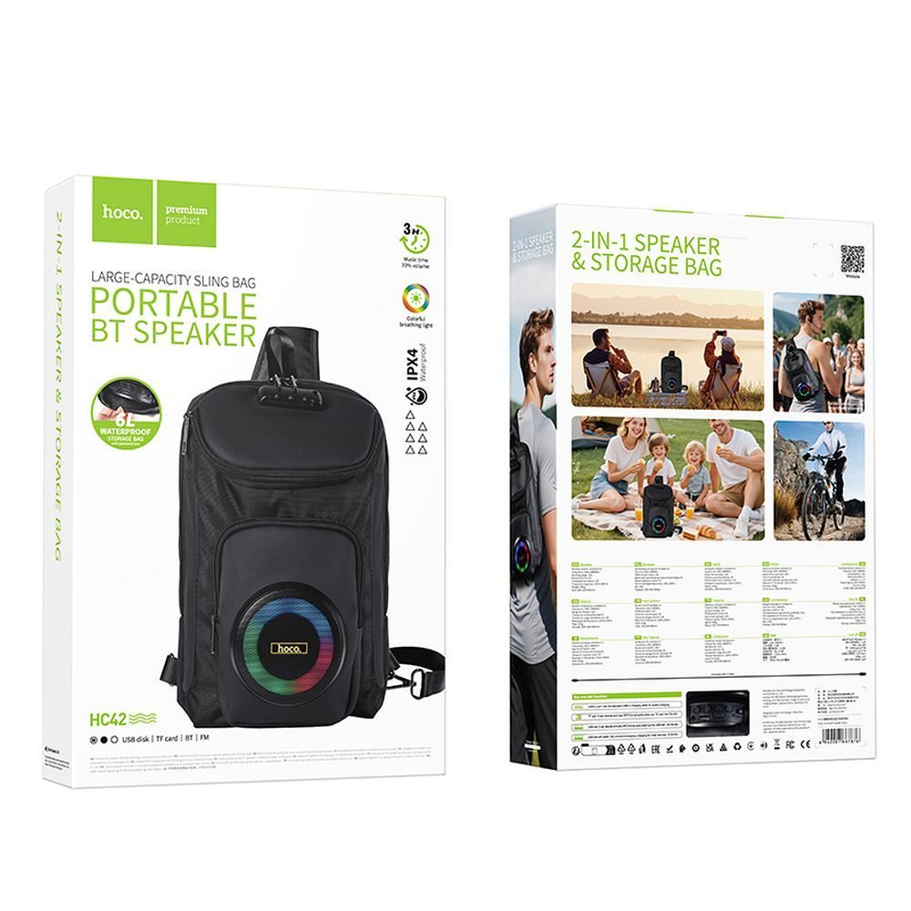 Hoco HC42 Bluetooth reproduktor v tvare batohu, 6L, čierny