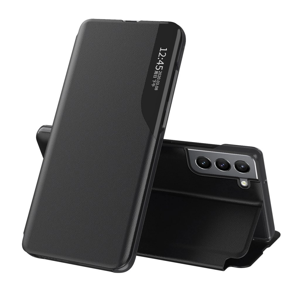 Eco Leather View Case, Samsung Galaxy S22 Plus, fekete