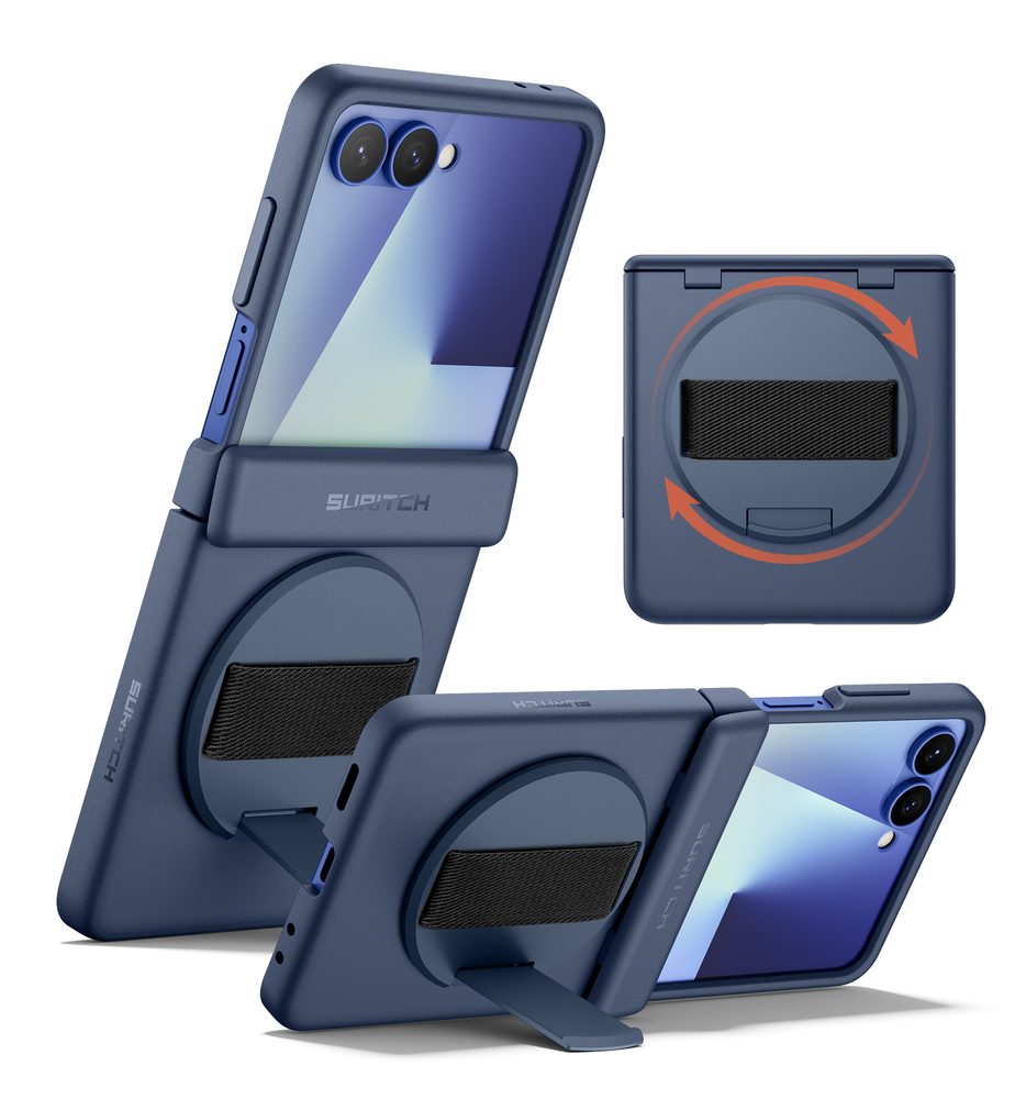 Suritch 360° Kickstand obal Samsung Galaxy Z Flip 7, modrý