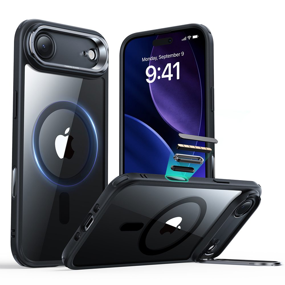 Levně Kryt ESR Classic Hybrid HaloLock Kickstand, iPhone Air, clear black