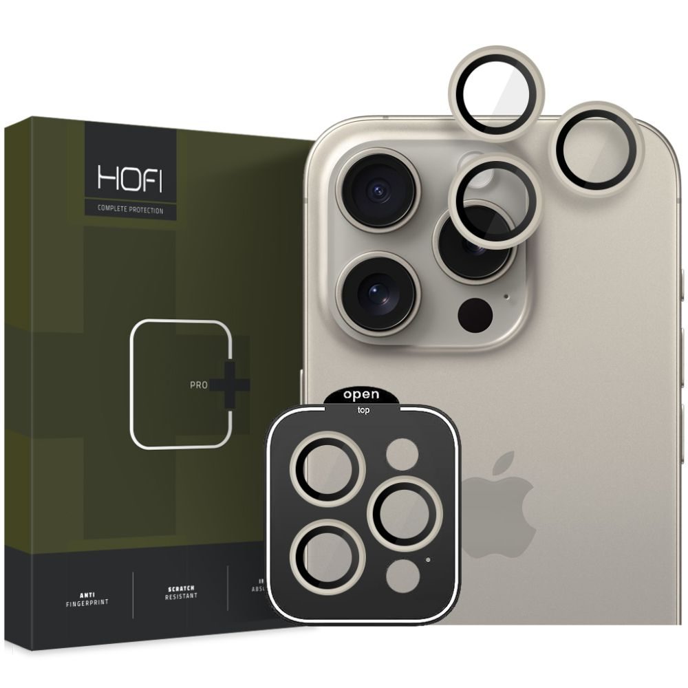 Levně Hofi Camring Pro+, sklíčko pro čočku fotoaparátu, iPhone 15 Pro / 15 Pro Max, titan