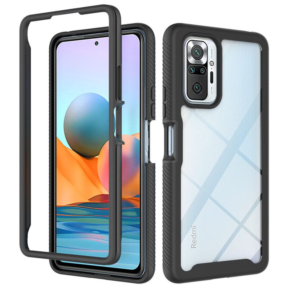 Techsuit Defense360 Pro + Védőfólia, Xiaomi Redmi Note 10 4G / Note 10S / Poco M5s, Fekete