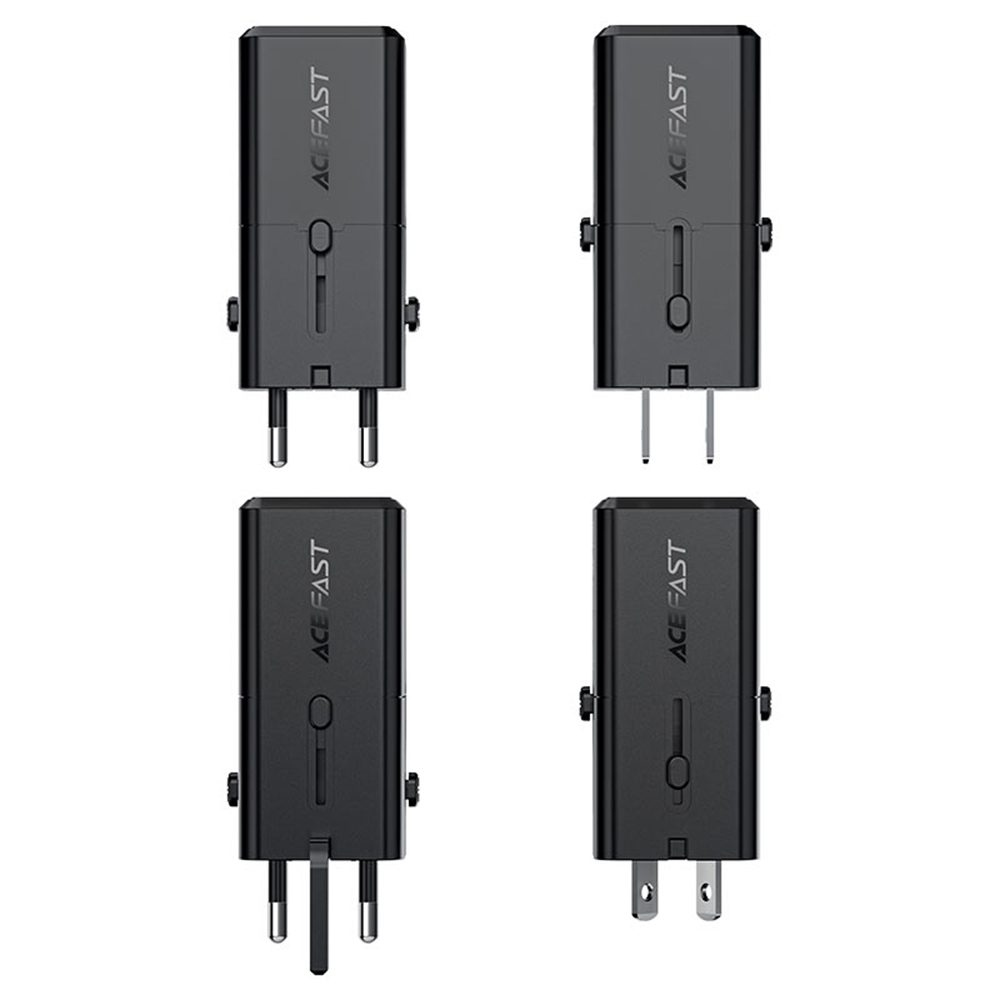 Acefast Cestovný adaptér Z7, GaN, PD30W, USB-C, čierny