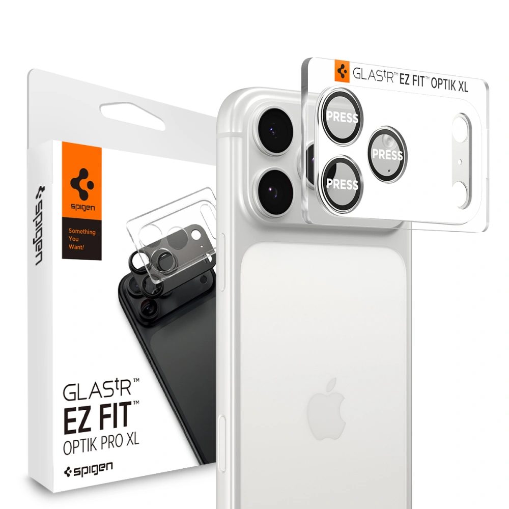 Levně Spigen Optik Pro XL TR EZ Fit ochrana fotoaparátu, iPhone 17 Pro, stříbrná