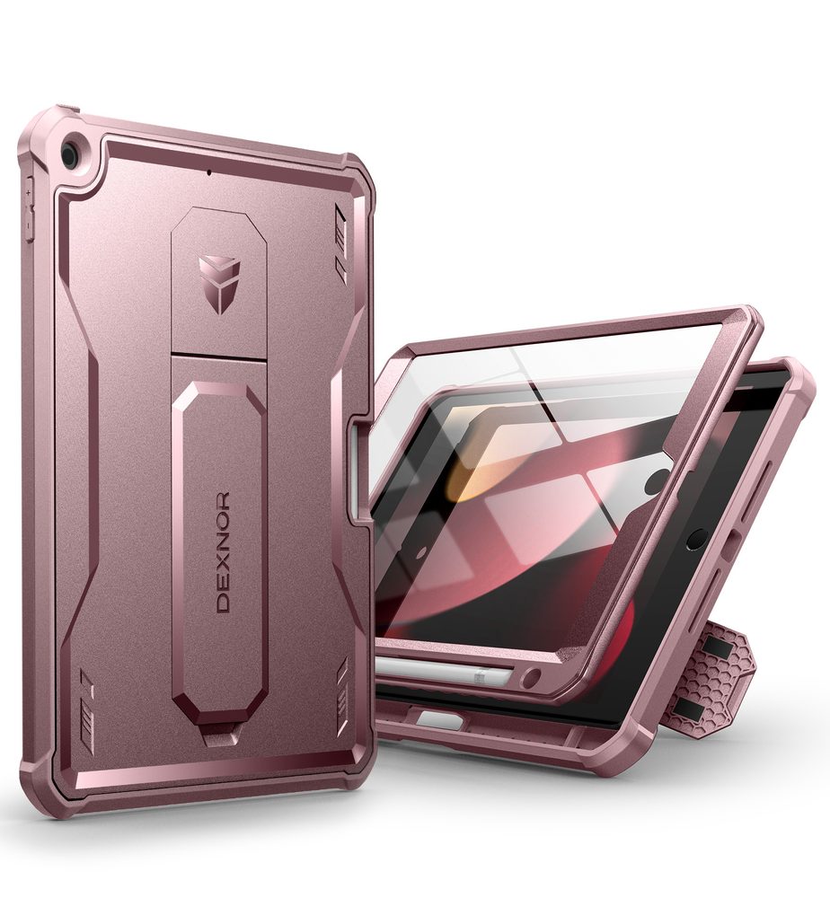 Dexnor 360 Kickstand tok iPad 10.2, 2019 / 2020 / 2021 (iPad 7 / 8 / 9), rózsaszín