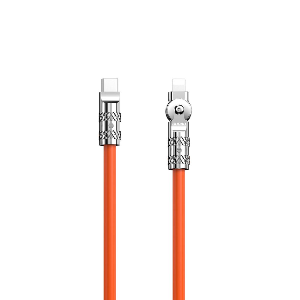 Dudao 180°-os Hajlított Kábel, USB-C - Lightning, 30 W, 1 M, Narancssárga