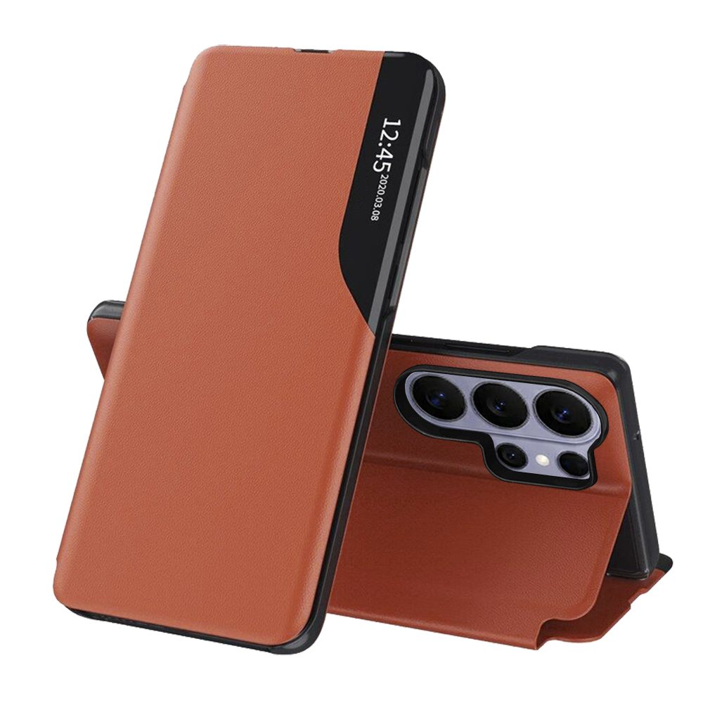 Levně Eco Leather View Case, Samsung Galaxy S26 Ultra, oranžové