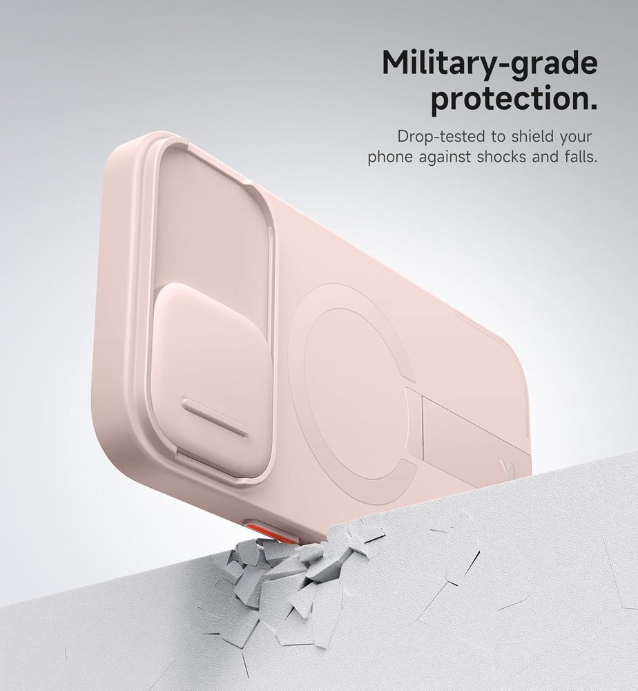 Suritch MagSafe Kickstand Camprotector obal iPhone 16 Plus, ružový