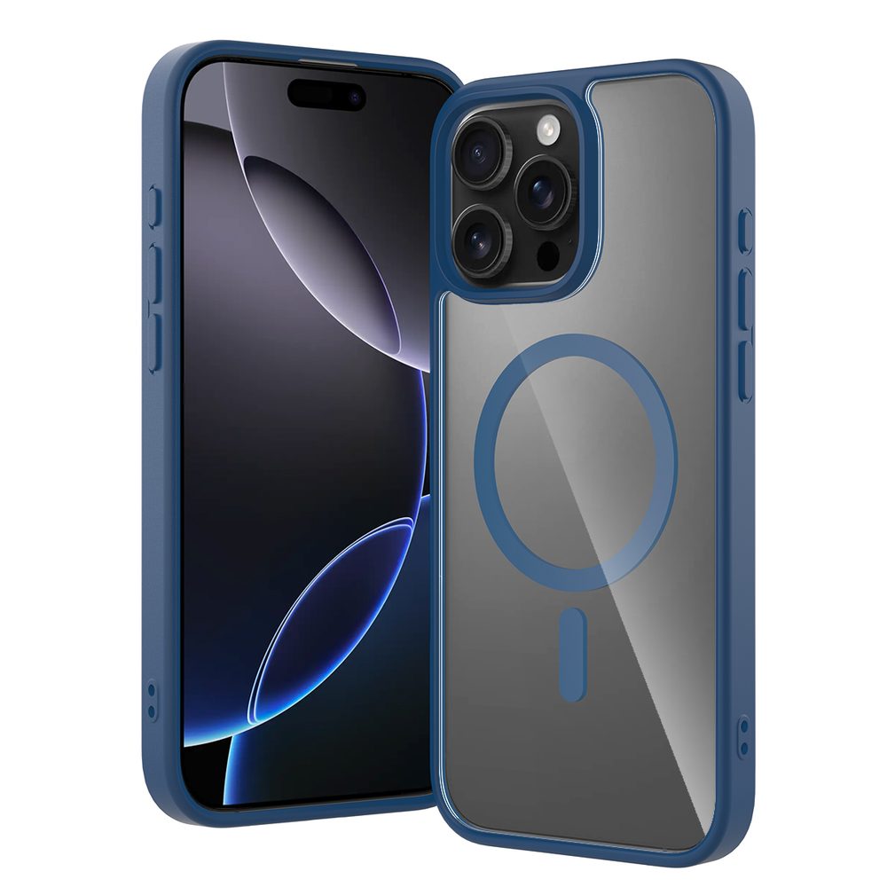 JP MagFit Clear MagSafe tok N52 mágnessel, iPhone 16 Pro Max, kék