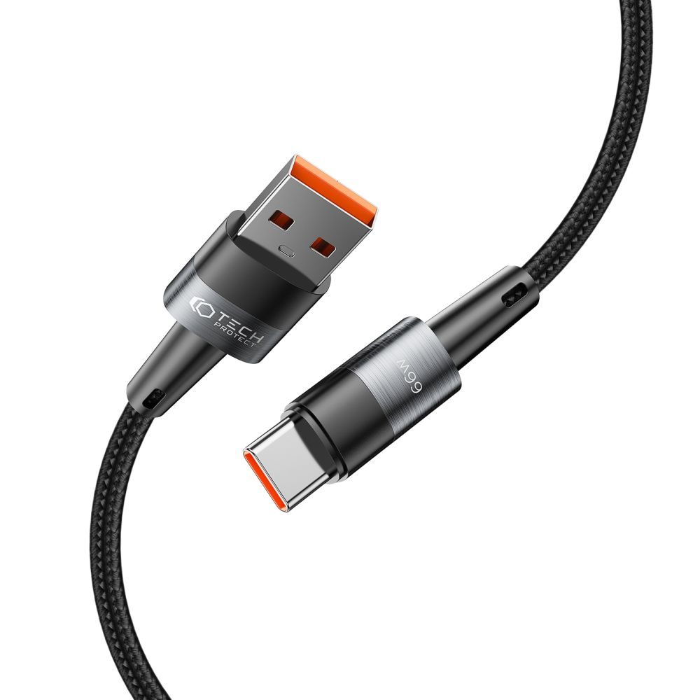 Tech-Protect UltraBoost USB-C Kabel, 66W / 6A, 2 M, Sivi