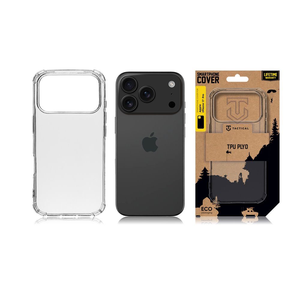 Tactical TPU Plyo kryt, iPhone 17 Pro, priehľadný
