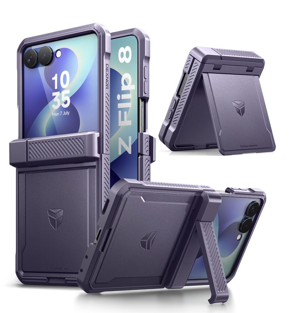 Husa Dexnor 360 Kickstand Samsung Galaxy Z Flip 8, violet