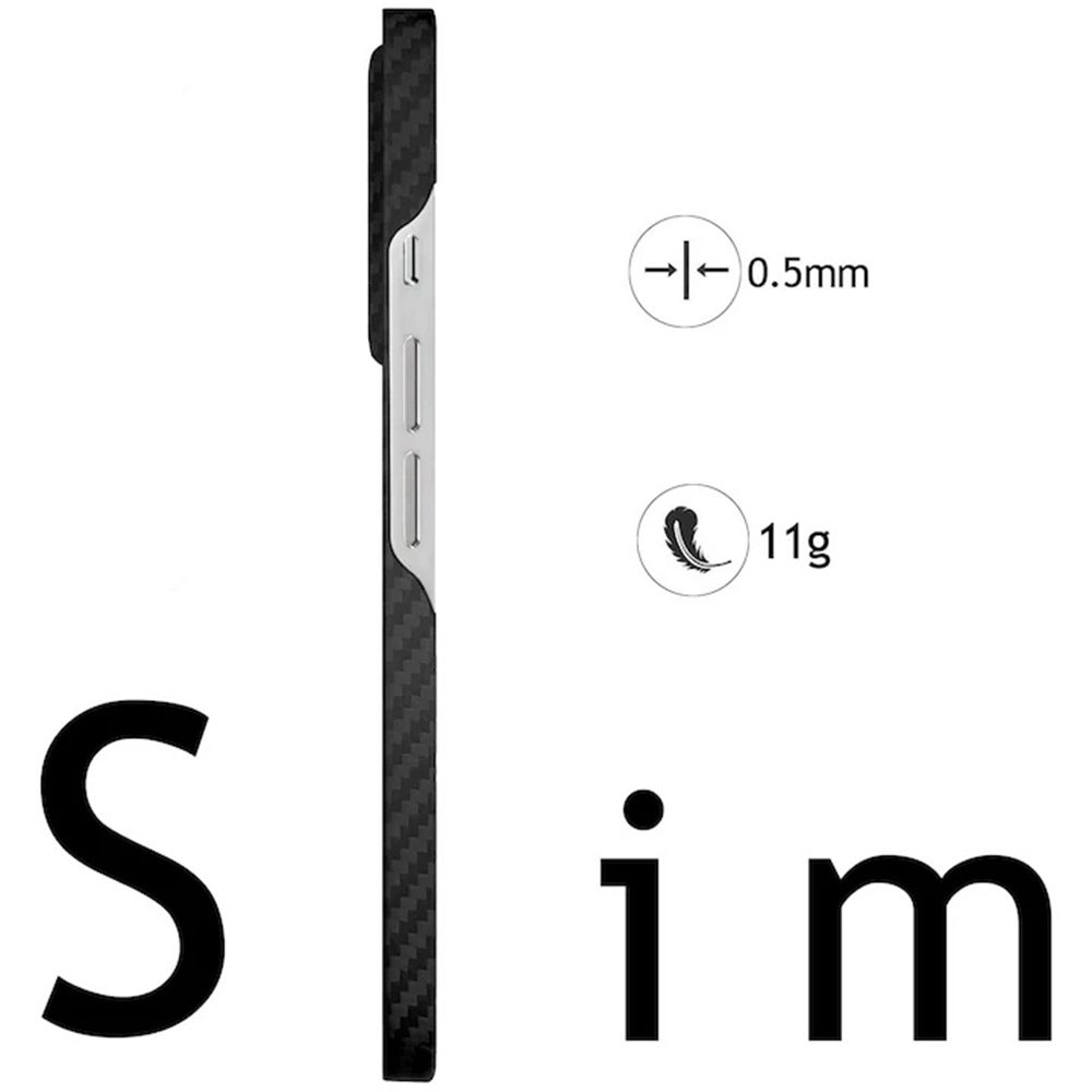 Techsuit Aramid Fiber MagSafe obal, iPhone Air, čierny