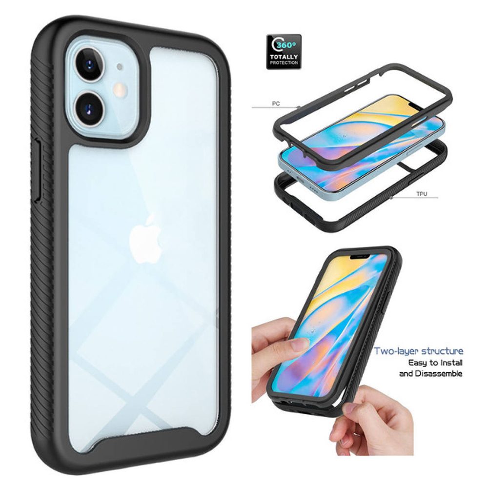 Techsuit Defense360 Pro + Zaščitna Folija, IPhone 11, črna