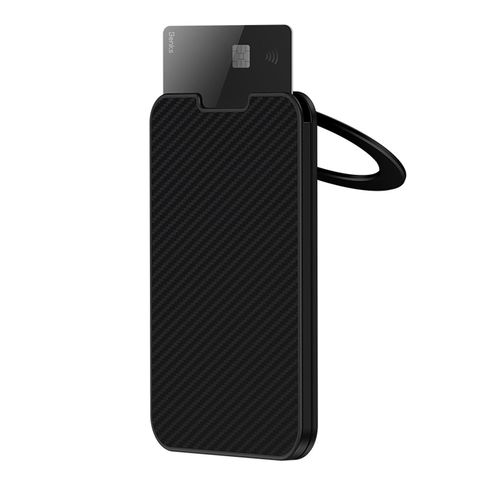 Portofel magnetic Benks cu suport ArmorGo Kevlar, negru
