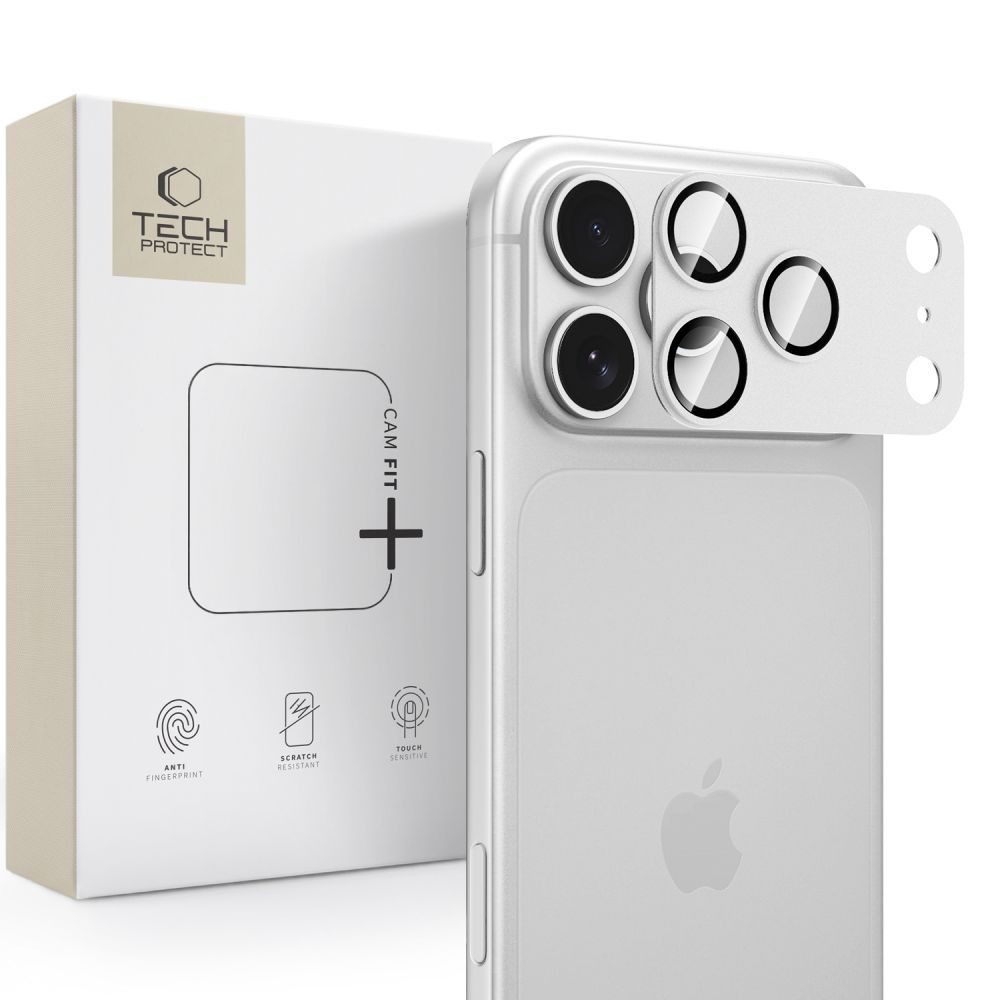 Tech-Protect CamFull Fit+, sticlă pentru obiectivul camerei foto, iPhone 18 Pro Max, argintiu