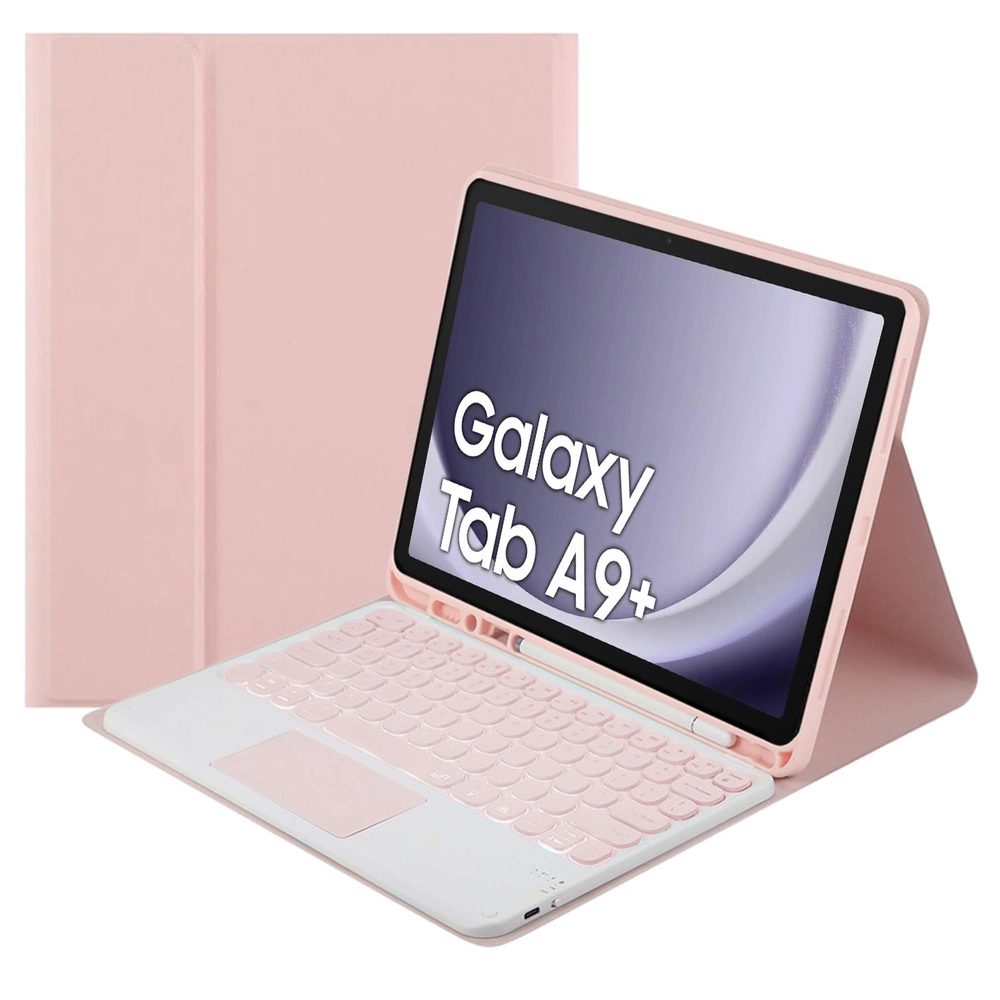 Bluetooth billentyűzetet tartalmazó tok Samsung Galaxy Tab A9 Plus, rózsaszín