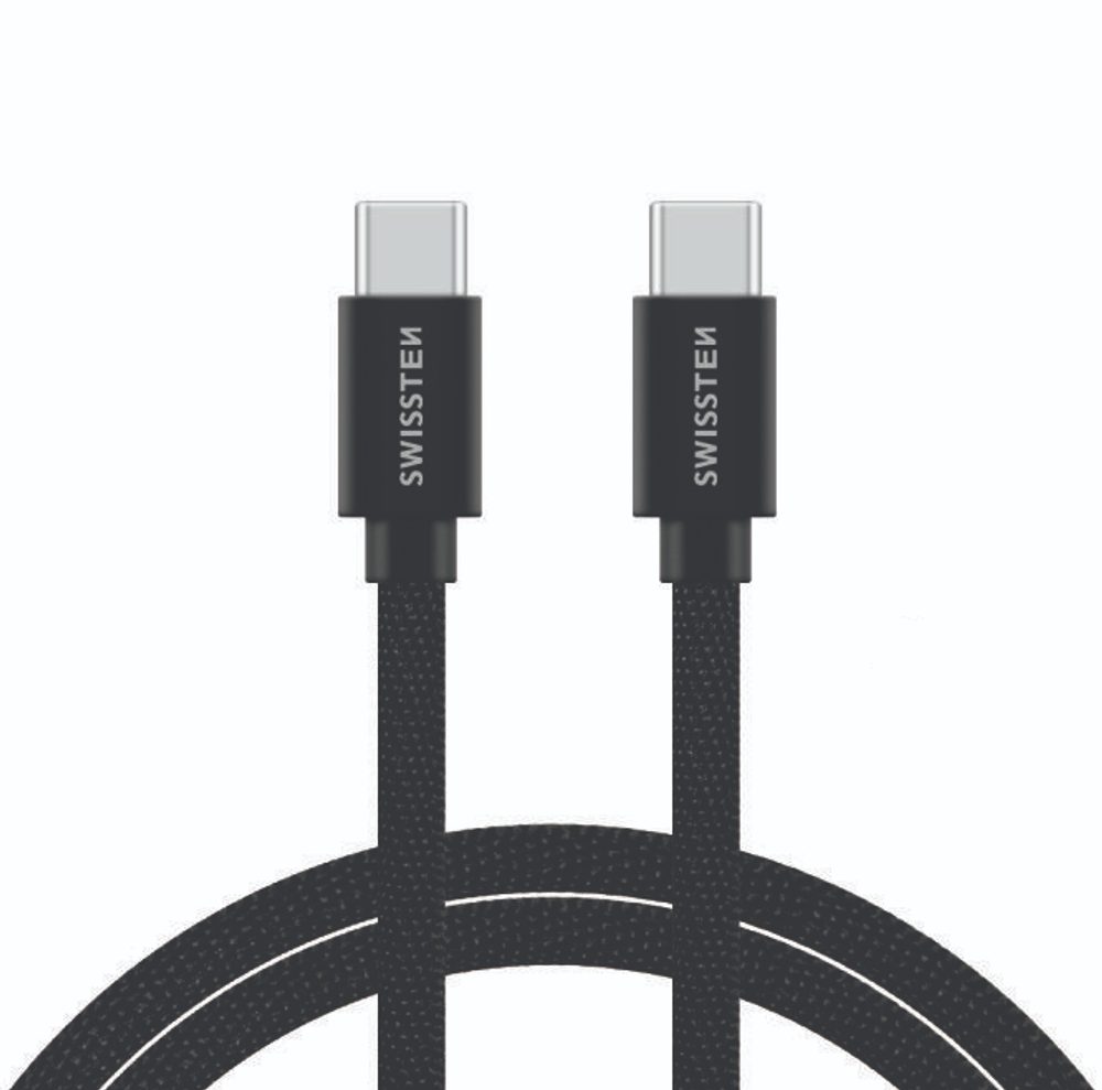 Cablu De Date Swissten USB-C / USB-C, 2m Negru