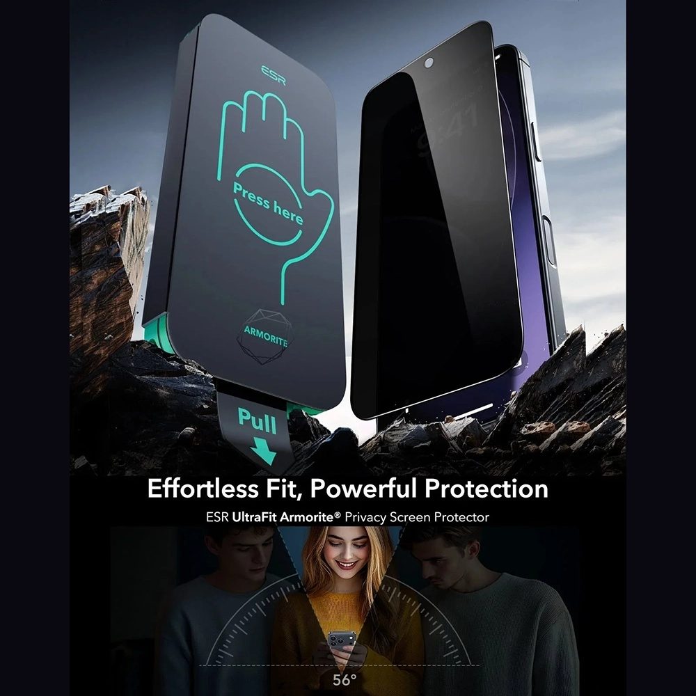 ESR Privacy Armorite Tvrdené sklo UltraFit, iPhone 17, 3 kusy