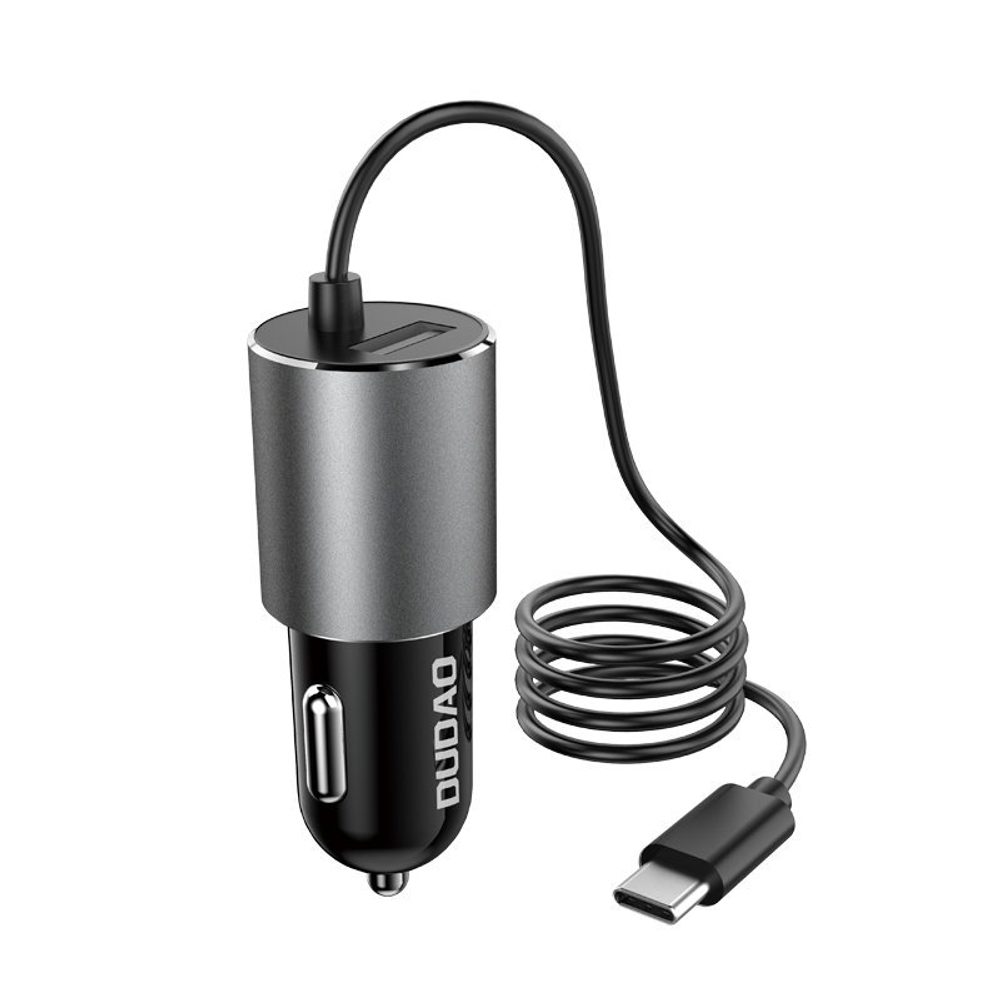 Dudao USB Auto Punjač S Kablom USB-C, 3,4 A, Crna (R5Pro M)