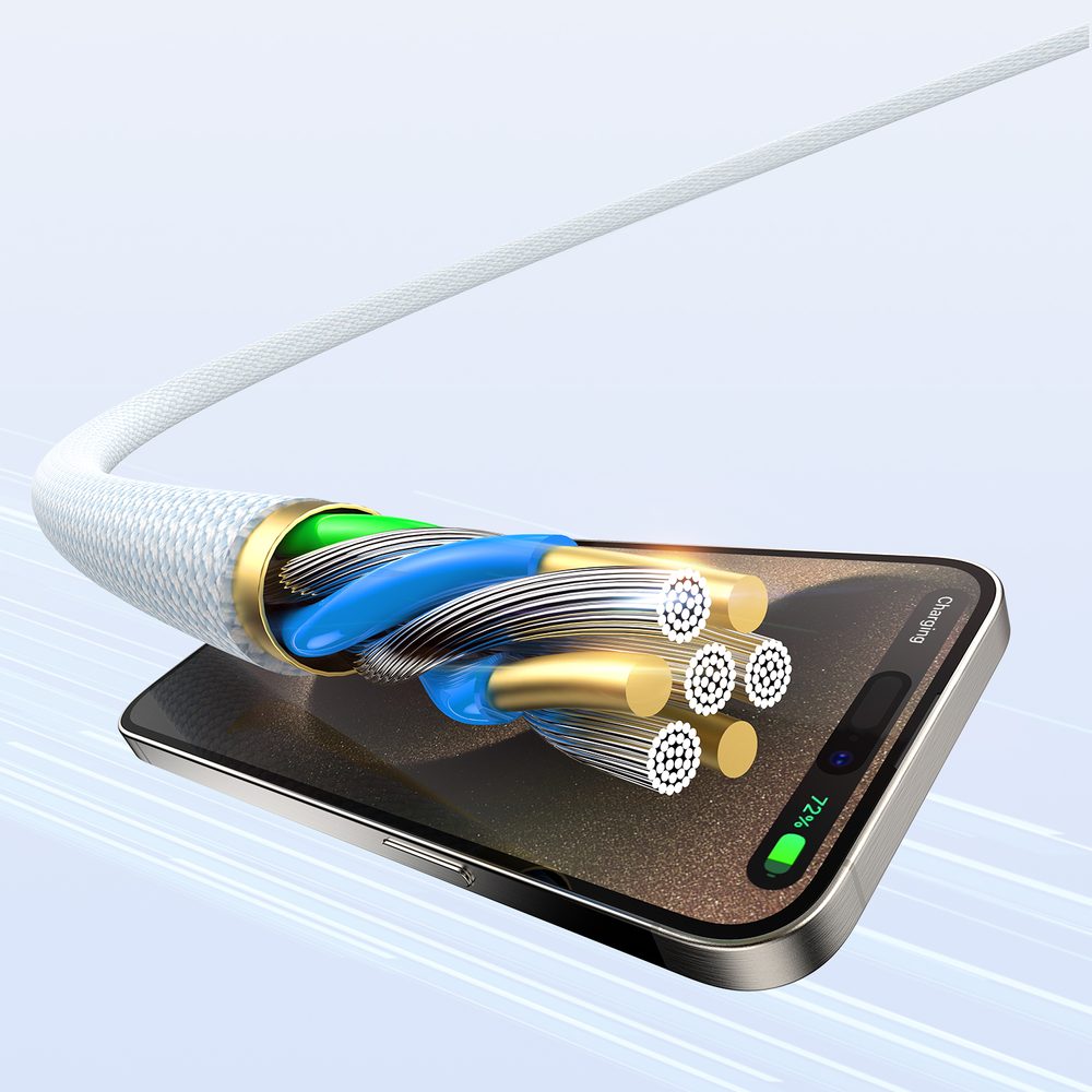 Dudao L6C kábel USB-C - USB-C, PD 30 W, 2 m, svetlo modrý
