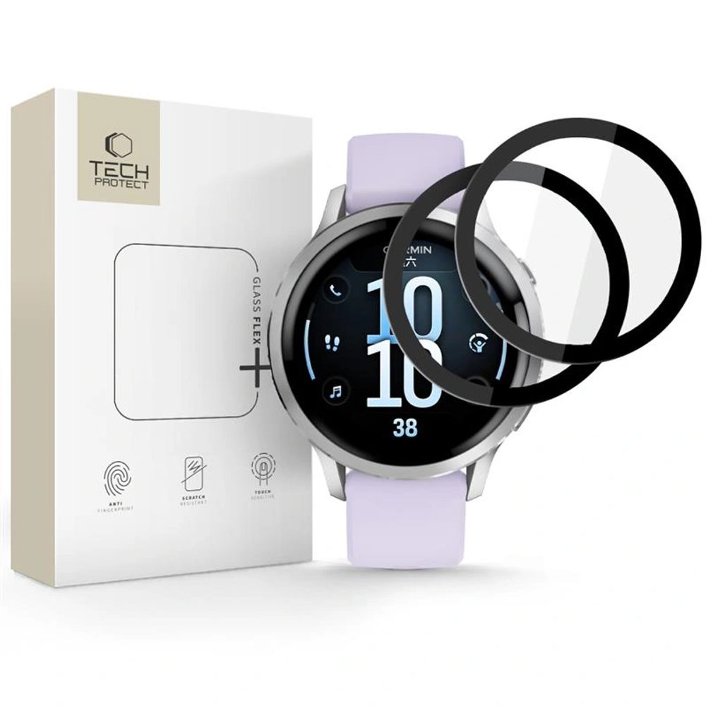 Tech-Protect Glass Flex+, Garmin Venu 4 (41 mm), fekete, 2 darab