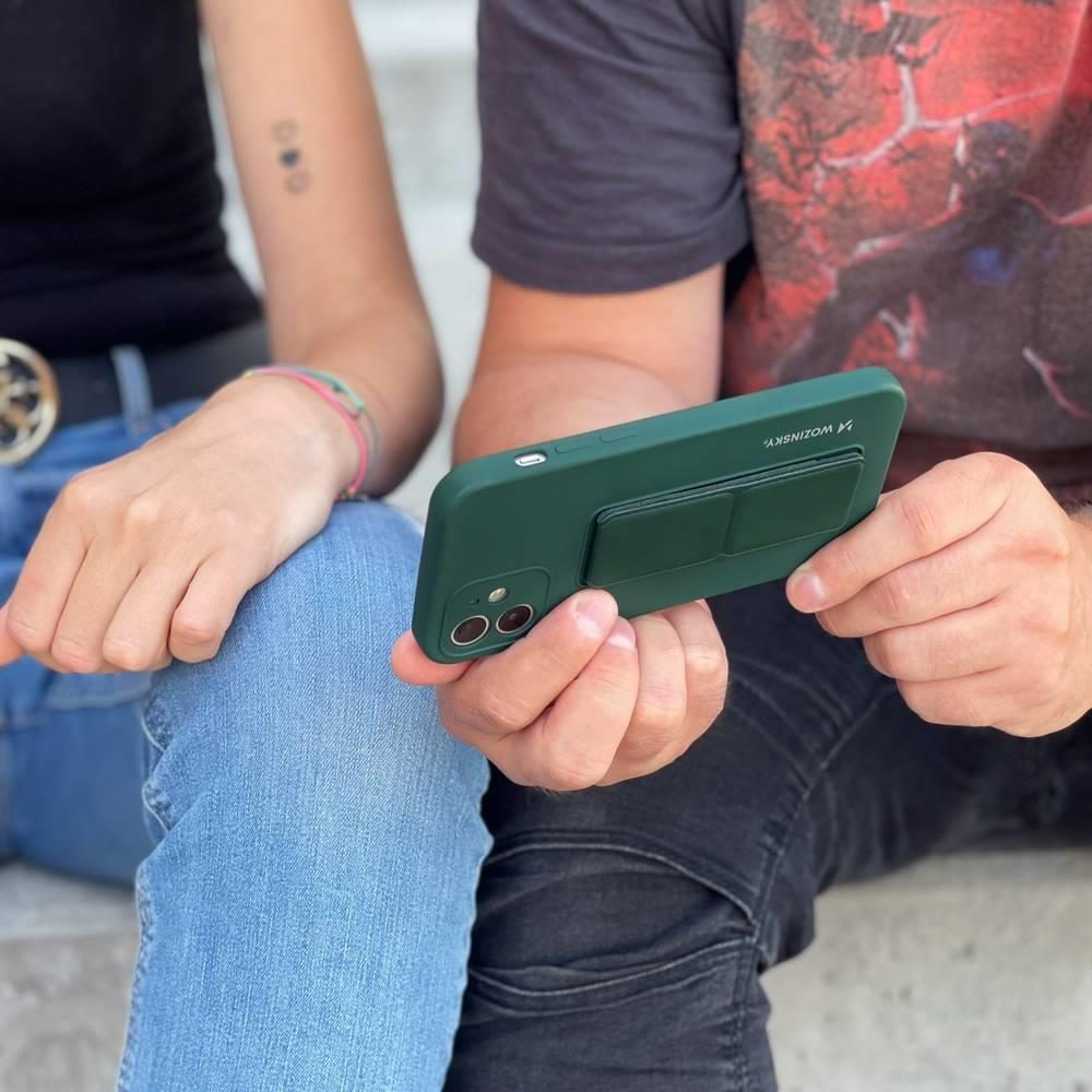 Carcasă Wozinsky Kickstand, IPhone 12, Verde închis