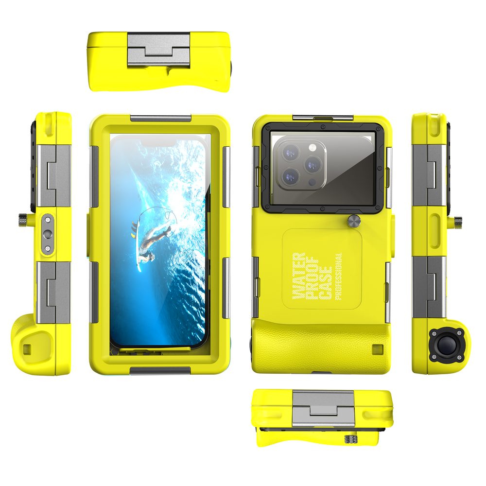 Levně Shellbox IP68 Potápěčské vodotěsné pouzdro pro telefon, 15M/50ft, žluté / černé