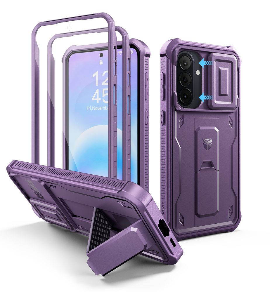 Husa Dexnor 360 Kickstand Camprotector Samsung Galaxy A57, violet