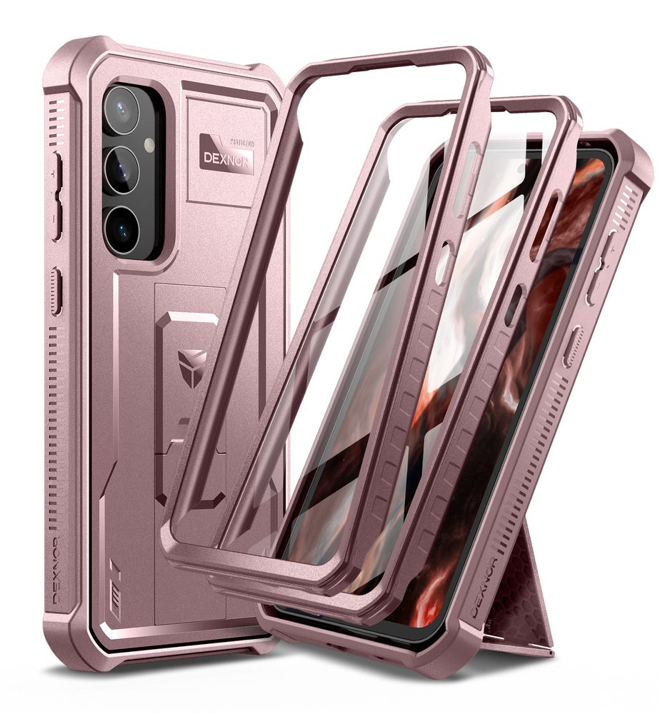 Dexnor 360 Kickstand borító Samsung Galaxy S23 FE, rózsaszín
