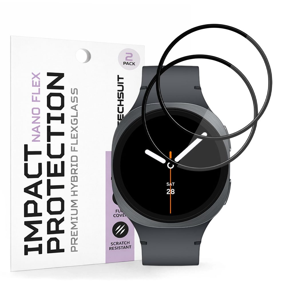 Levně Techsuit Nano Flex, Samsung Galaxy Watch8 40mm, 2 kusy, černé